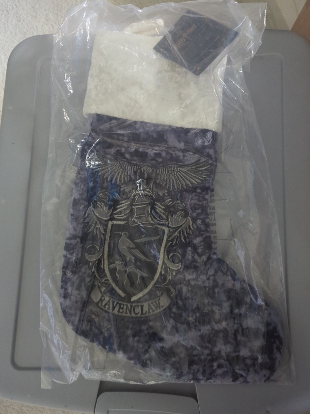Pottery Barn Harry Potter Ravenclaw Velvet Holiday Stocking, NWT
